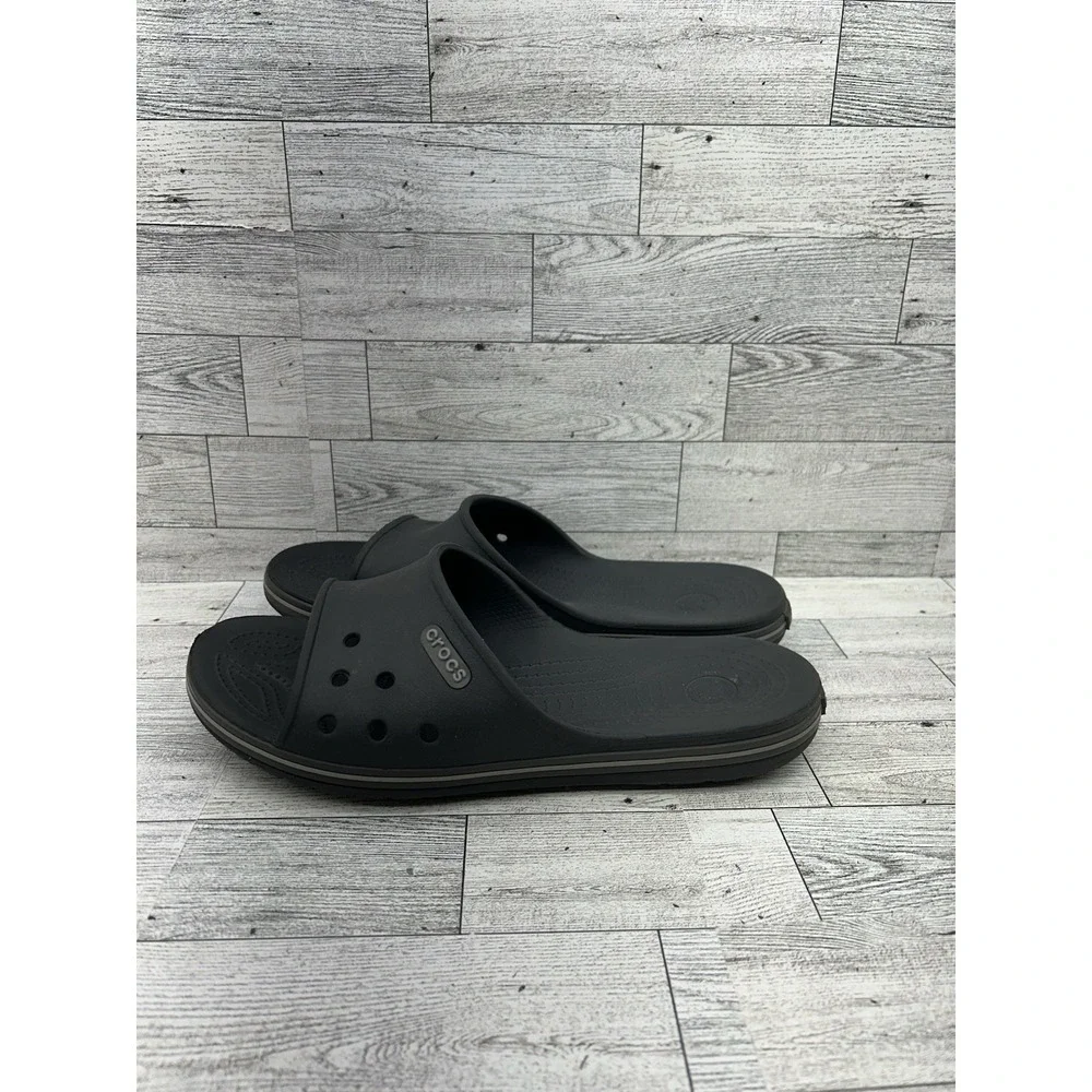 Crocs‎ Crocband II Slides Flip Flops Sandals Slides Black Size Mens 8/Womens 10